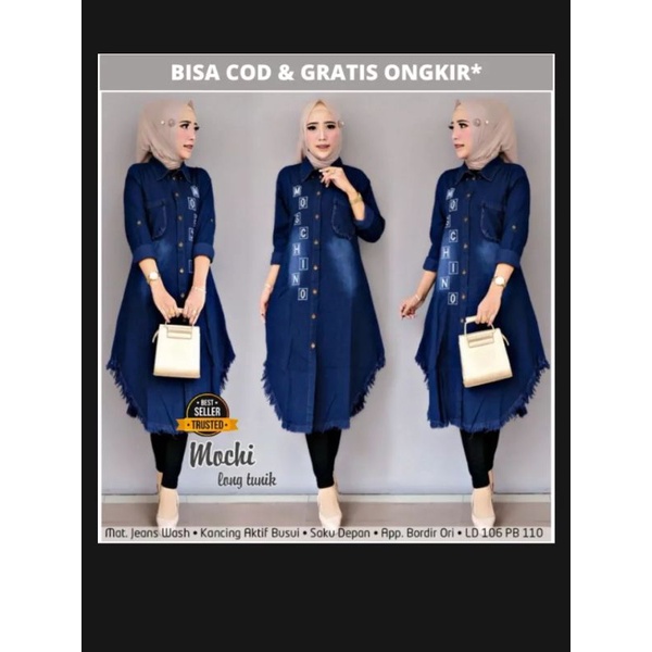 ATASAN TUNIK LEVIS//ATASAN TUNIK JEANS TERBARU WANITA