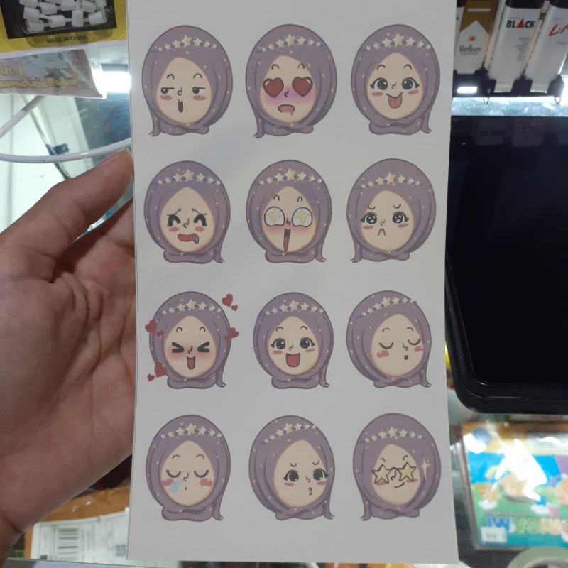 

Stiker Muslimah | Sticker Hijabers Lucu | Free Cutting