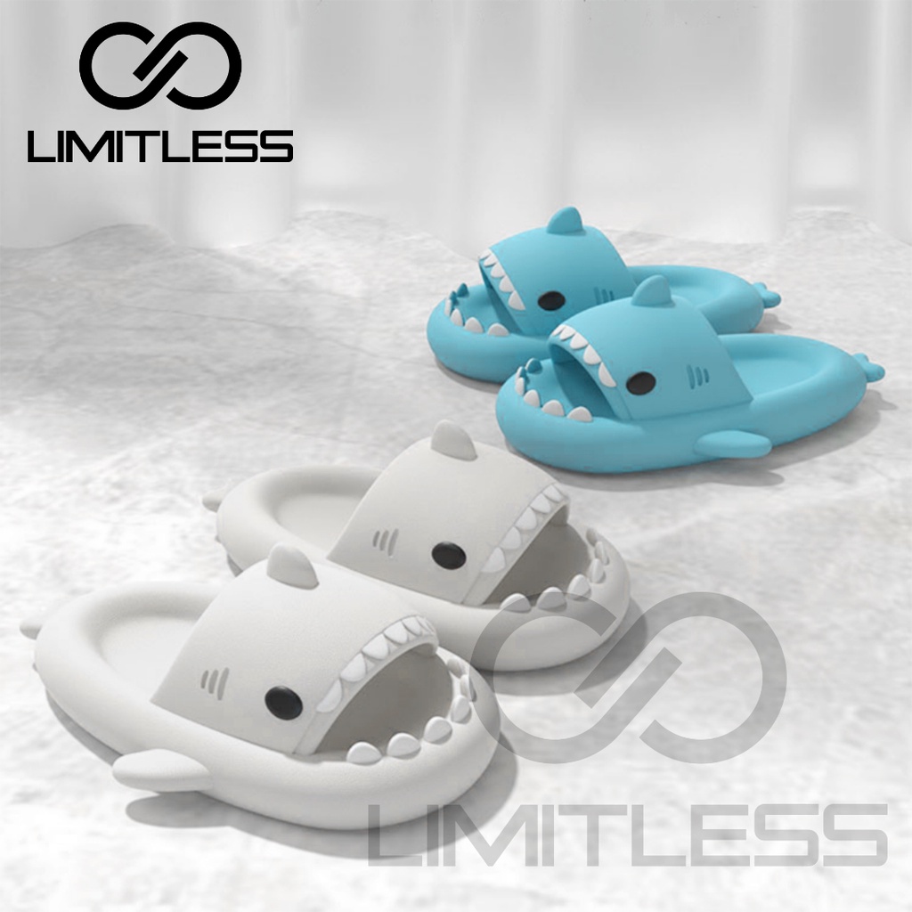 Sendal Selop Anak Hiu Lucu Trendy Sandal Ikan Baby Shark Indoor Outdoor Sandal Hiu Dewasa Ringan Comfortable Extralight