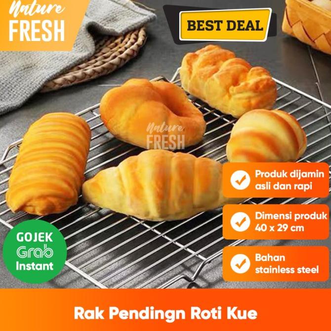 NEW RAK PENDINGIN ROTI KUE CAKE COOLING RACK STAINLESS STEEL TATAKAN ROTI ORIGINAL