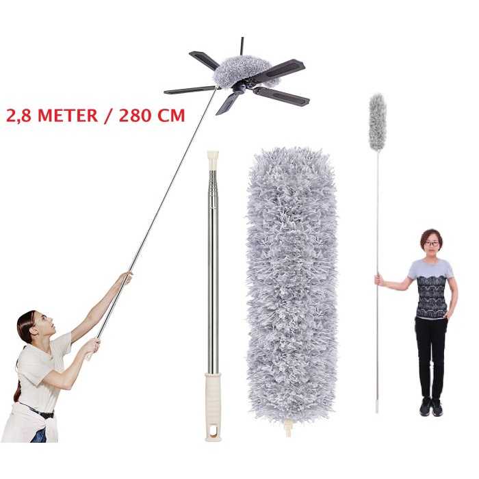 Kemoceng Lap Microfiber Panjang Tarik Tekuk Teleskopik 280CM