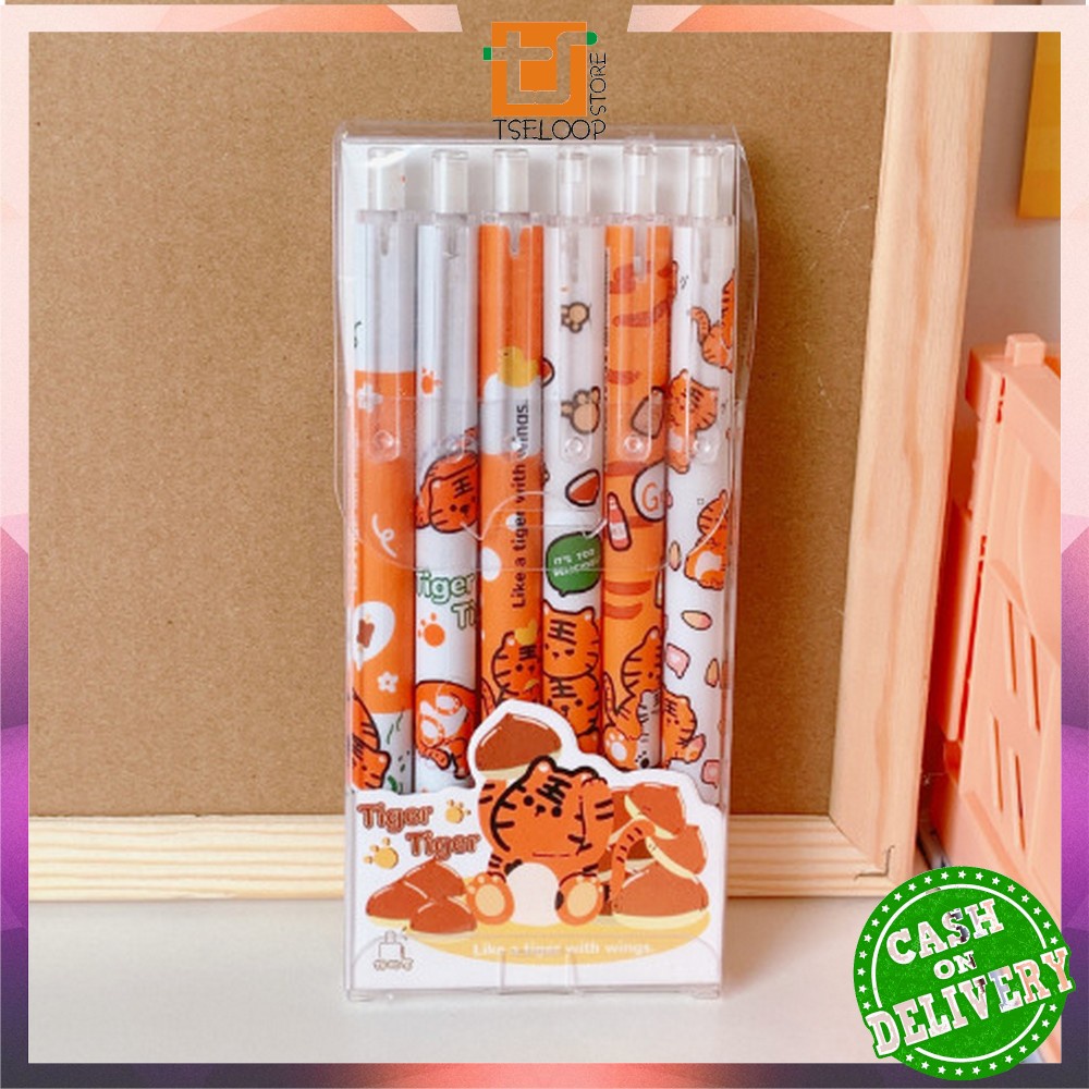 

OFM-A43 Pulpen Mekanik Pen Gel 6PCS Motif Cartoon Pena Bolpoint Stationary Alat Tulis Pelajar Dan Kantor