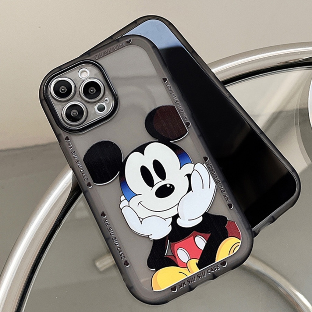 Case Transparan Motif Kartun Kepala Tikus Untuk IPhone 12 13 11 Pro Max X Xs Max Xr Hgb