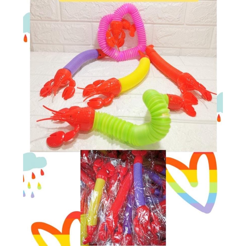 Pop Tube Light Motif Lobster Mainan Anak Lampu Led dekorasi