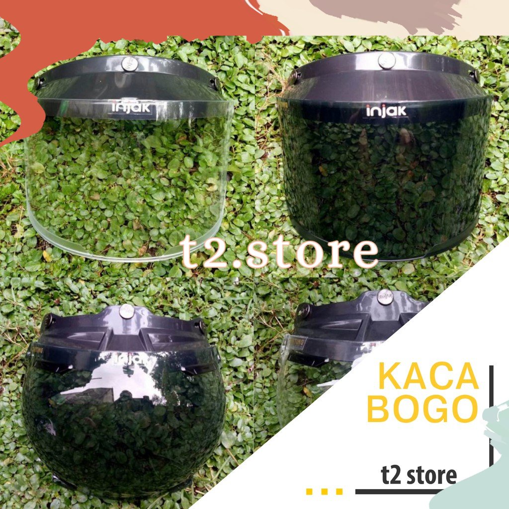 [COD] Kaca bogo retro visor datar flat cembung injak original murah sni kaca helm bogo ori