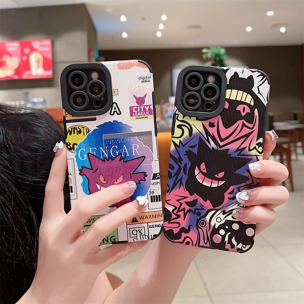 Case Motif Gengar Untuk iPhone 14 / 13 / 12 / 11 Pro Max 14 Plus 11 Pro 7 8 Plus X Xs Max XR