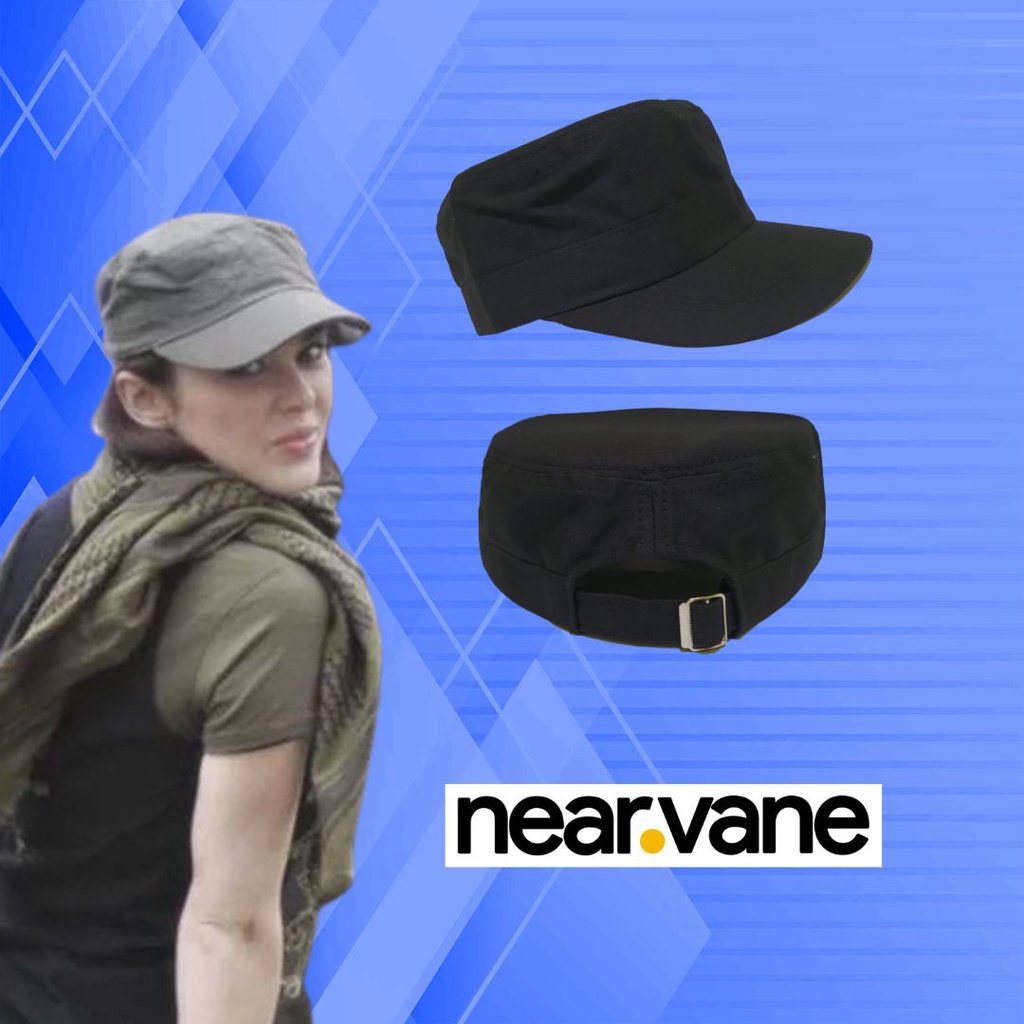 Topi Main Komando Militer Style Pria Topi Gaul Rel Besi Aktivitas Outdoor Lapangan Tentara Satpam Warna Hitam Hijau Army Biru Navy Coklat Cokelat