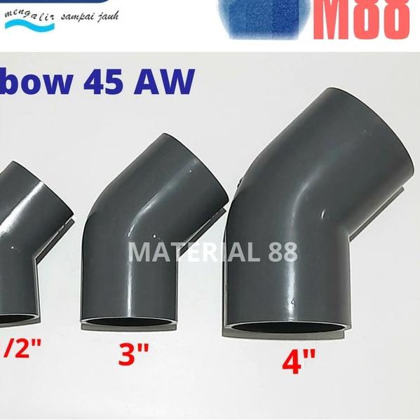 Keni 45 derajat 3 inch RUCIKA AW Elbow Knee Pipa PVC