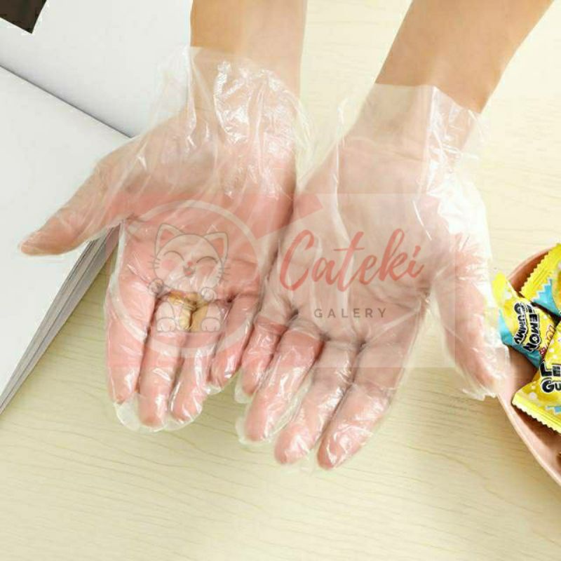 [CTK] PROMO SARUNG TANGAN PLASTIK BENING TRANSPARAN ISI 100 PCS SEKALI PAKAI DISPOSABLE PLASTIC GLOVES FOOD GRADE HAND MURAH