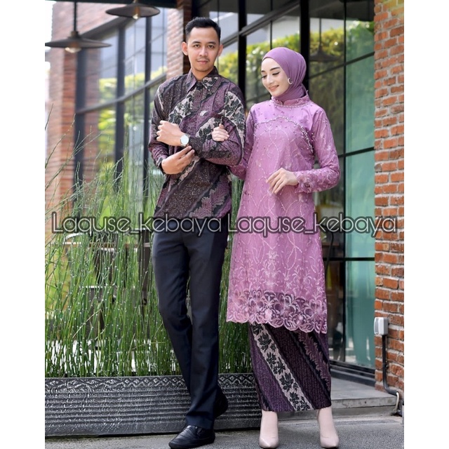 Setelan Kebaya Tunik Model Payet Batik Couple Modern Terbaru Outfit Pasangan Kondangan Wisuda By Laquse_kebayaa