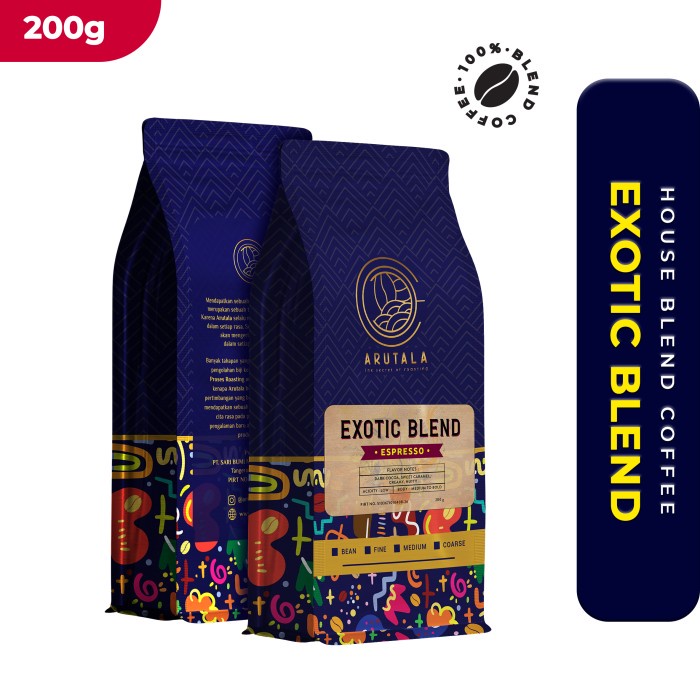 

TERLARIS ARUTALA Kopi Exotic Blend Espresso 200 gram /KOPI RUBE/KOPI SLB/KOPI KAPAL API/KOPI RUBE