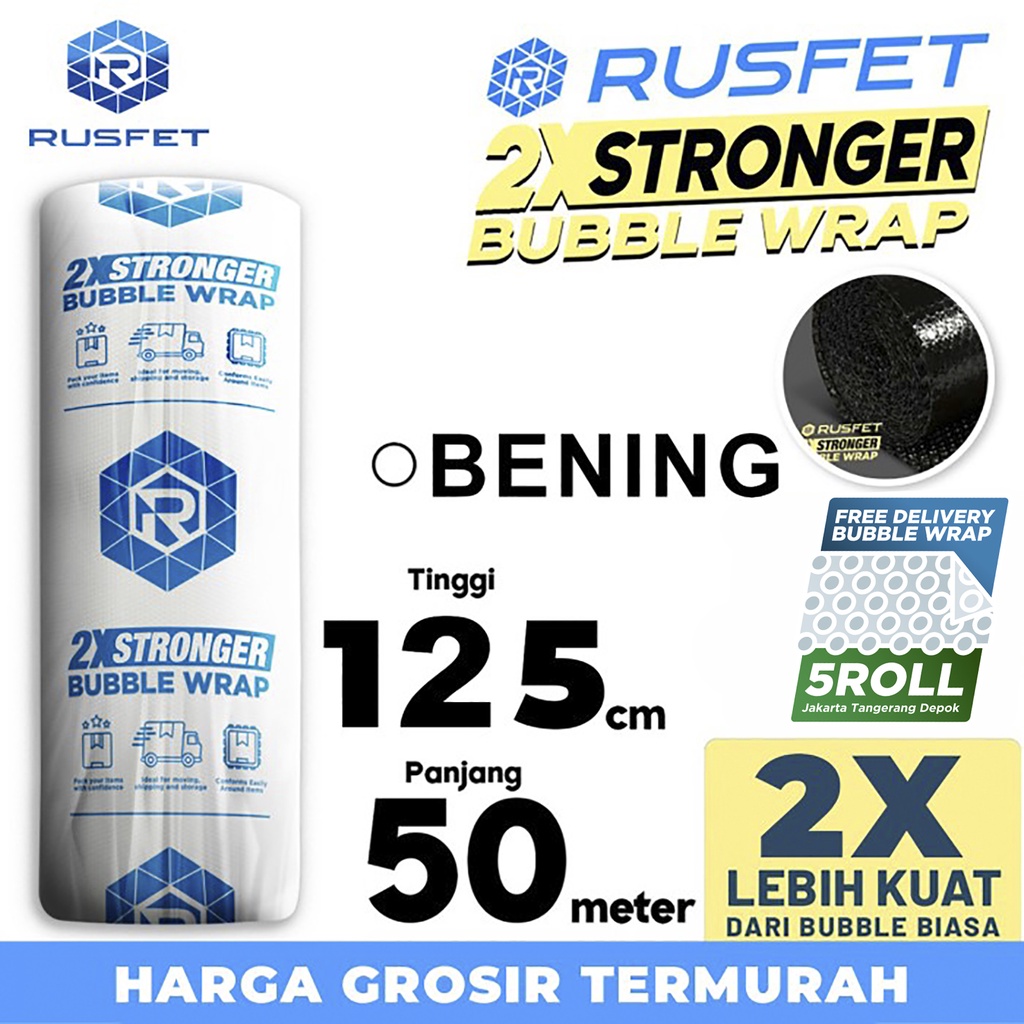 

Bubble Wrap 125cm x 50meter RUSFET BENING Bubblewrap TERMURAH / ROLL