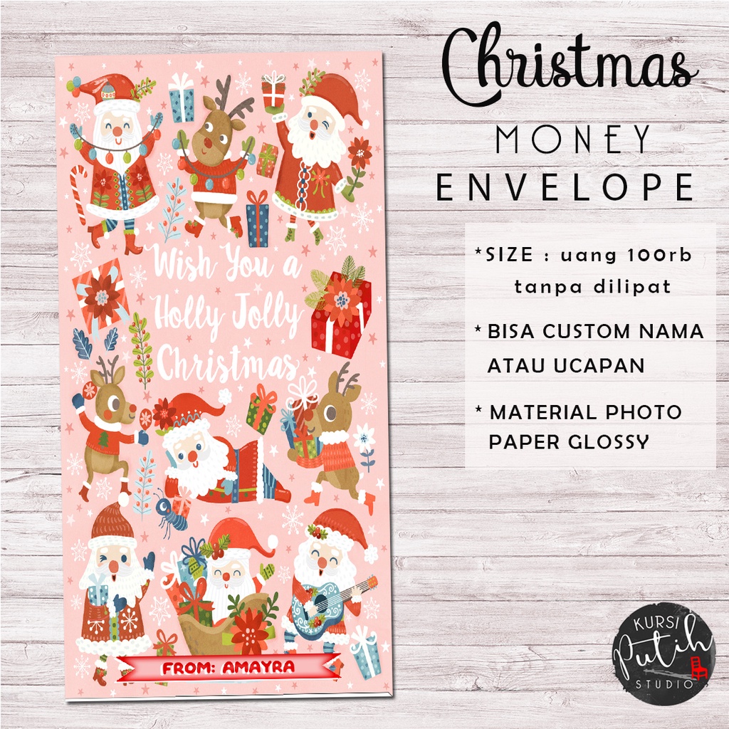 

amplop angpao / uang / money envelope tema santa claus