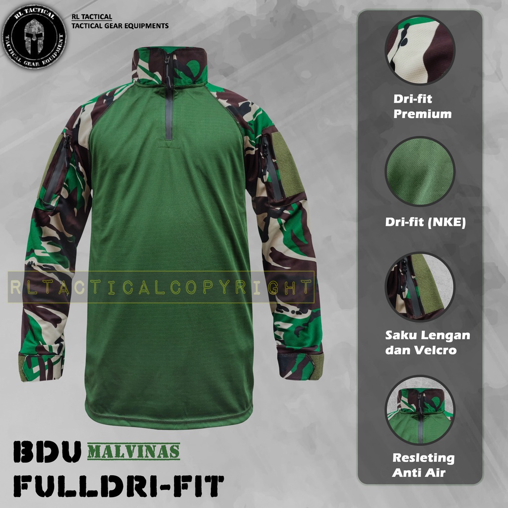 Kaos Bdu Full Dry fit Loreng Cod RL Tactical