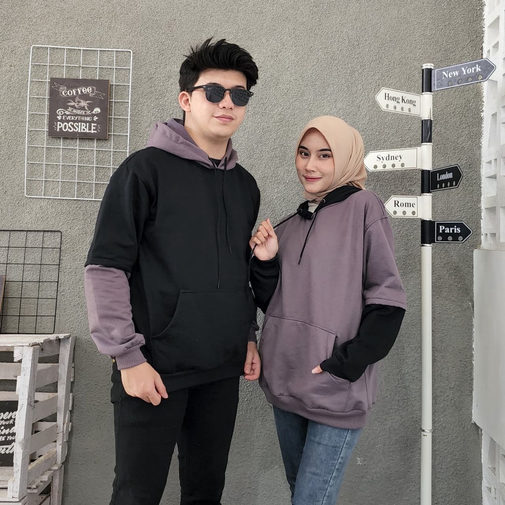 Jaket hoodie deals couple polos