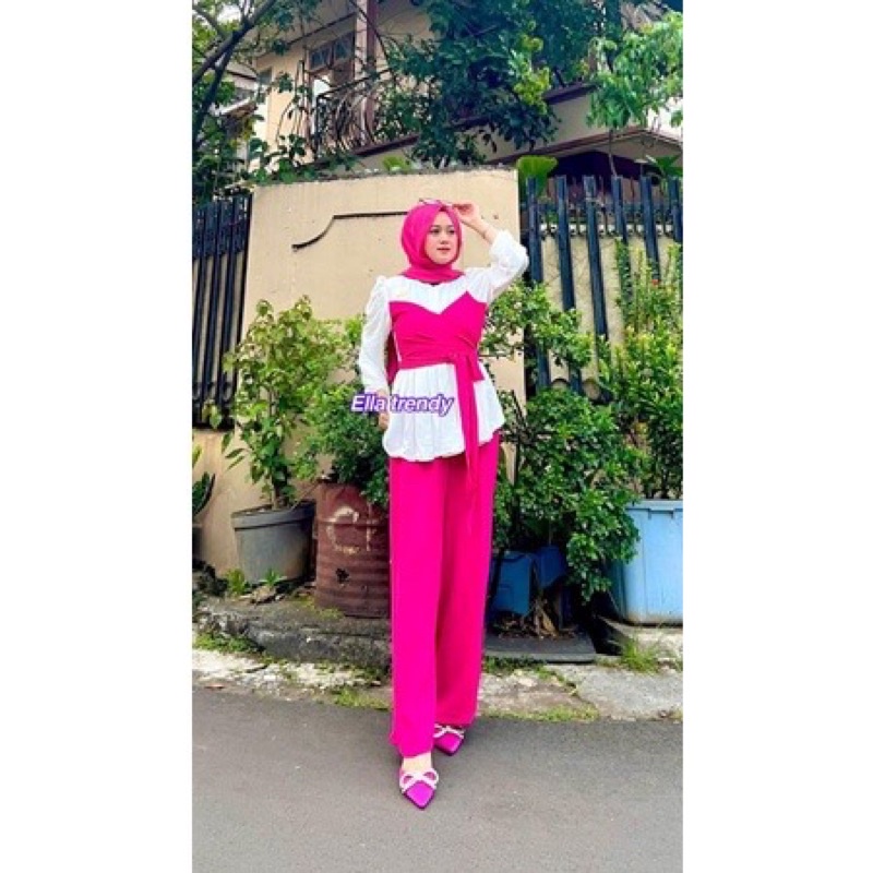 setelan lesti cringkle ori ella trendy