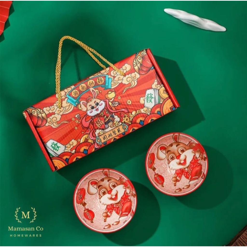 

Chinese Imlek 2 Ceramic Bowls Gift Box MCHE1 | Gift Set Hamper