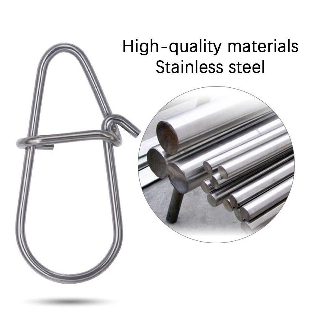 Lanfy Konektor Umpan Putar 100Pcs Fishing Tackle Fish Alat Stainless Steel Lock Snap Connector Pesca Fishing Hooked Snap Pin