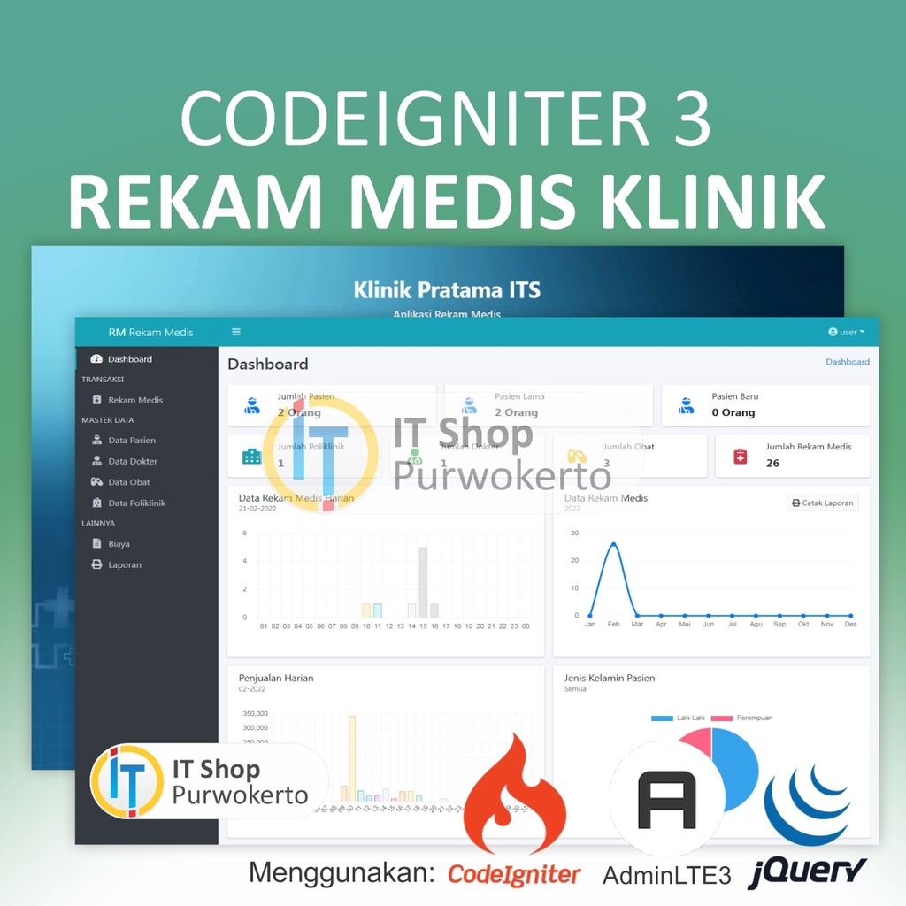 Jual Source Code Aplikasi Web Rekam Medis Klinik Menggunakan Codeigniter 3 Shopee Indonesia 0877