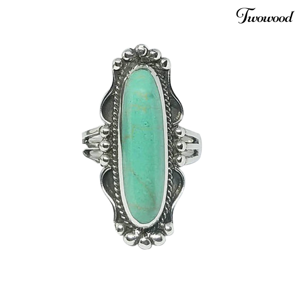 Cincin Turquoise Gaya Vintage Untuk Wanita