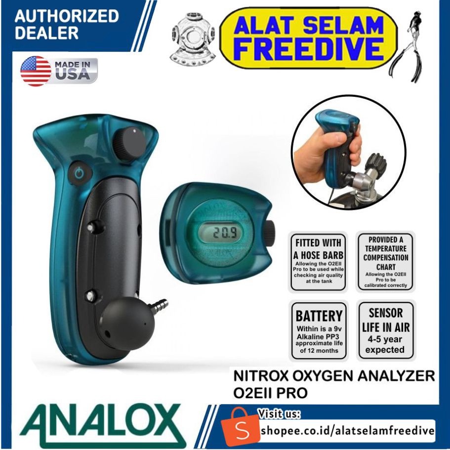 Jual Nitrox Oxygen Analyzer Analox O2EII Pro Sensor Pengukur Oksigen O2 Scuba Tank Nitroge