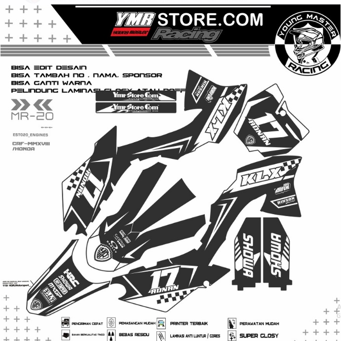 Decal/stiker d tracker klx bf crf150L full body(BEBAS REQUEST DESIGN)