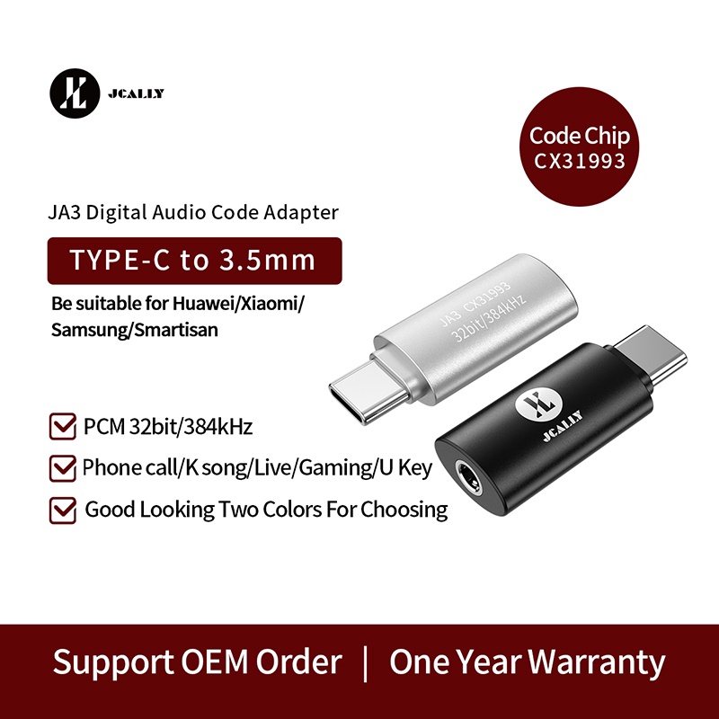 Jcally JA3 Adapter Audio Digital Tipe C Ke 3.5 CX31993 DAC USB C