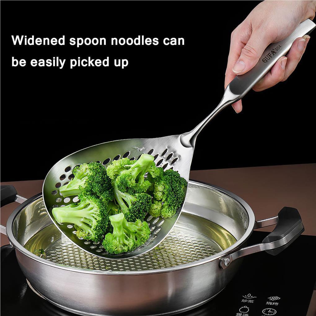 Sendok Penyaringan Masak Skimmer Dapur Gadget Perlengkapan Rumah Stainless Steel Saringan Restoran Slotted Spoons