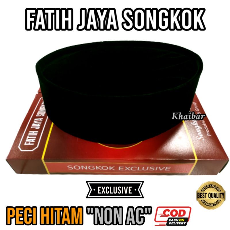 FATIH JAYA SONGKOK PECI HITAM NON AC BELUDRU FALCON SUPER PECI HITAM NASIONAL KOPYAH HITAM DEWASA PECI HITAM