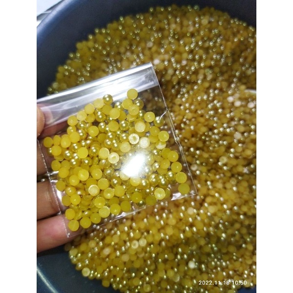 mutiara belah PROMO kuning emas isi kurleb 300 pcs