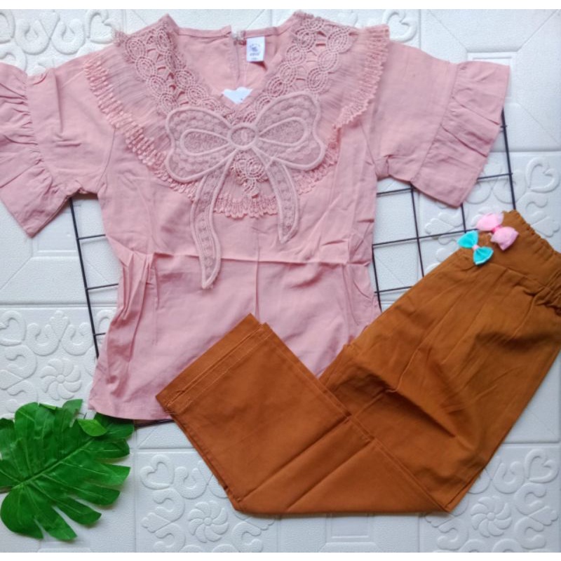 5-9 TAHUN BAJU ANAK PEREMPUAN STELAN BLUS DAN CELANA PANJANG / PAKAIAN ANAK CEWEK / BAJU ANAK PEREMPUAN IMPORT KEMEJA ANAK