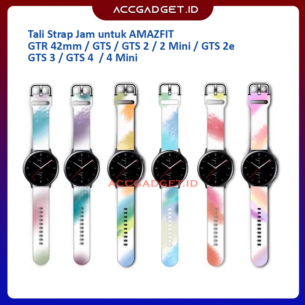 Strap Tali Jam Untuk Smartwatch Amazfit GTR 42mm / GTS Series / GTS 2 /2 Mini / GTS 2E - ACR1 Rainbow Silicone Strap