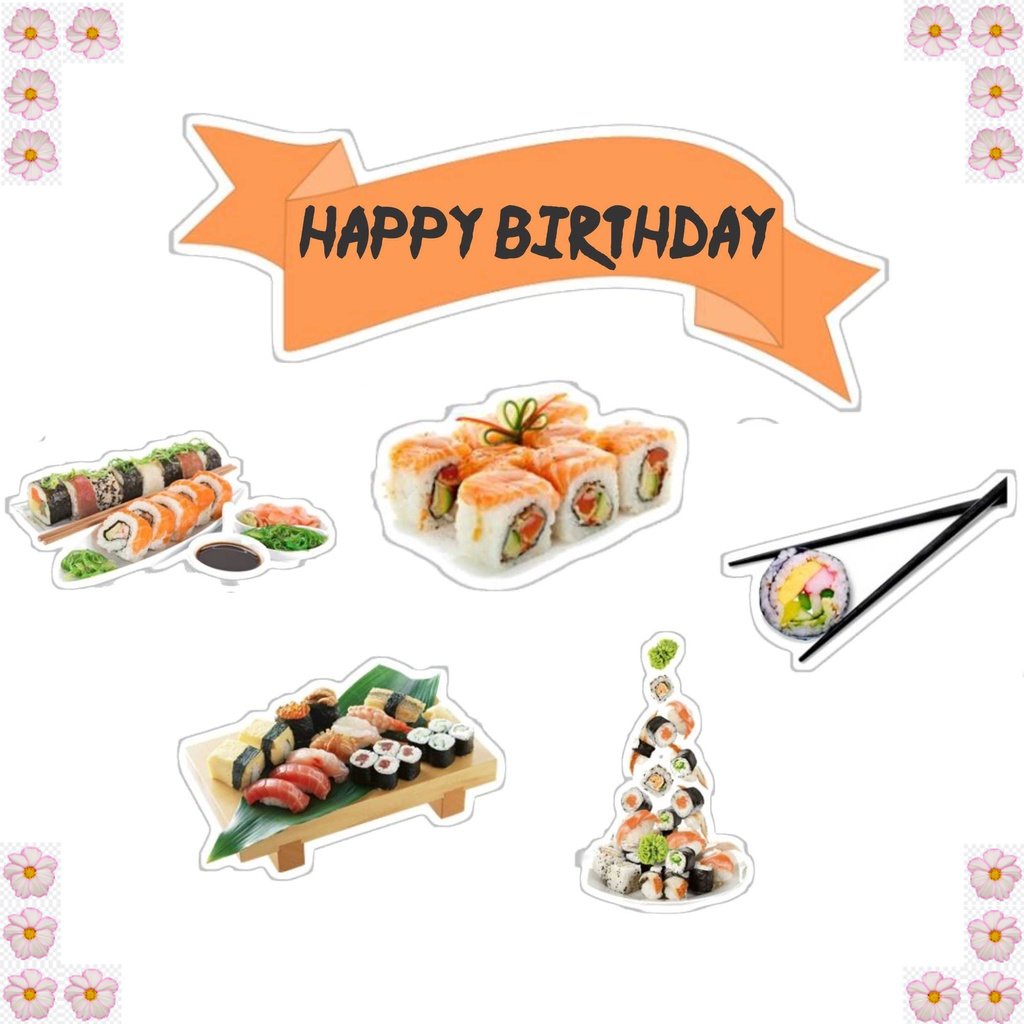 

TOPPER CAKE ULANG TAHUN / HIASAN KUE SUSHI AENBAG TOPER KERTAS