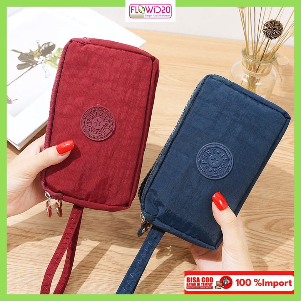 Flowid20 - dompet wanita import dompet nilon parasut anti air 101