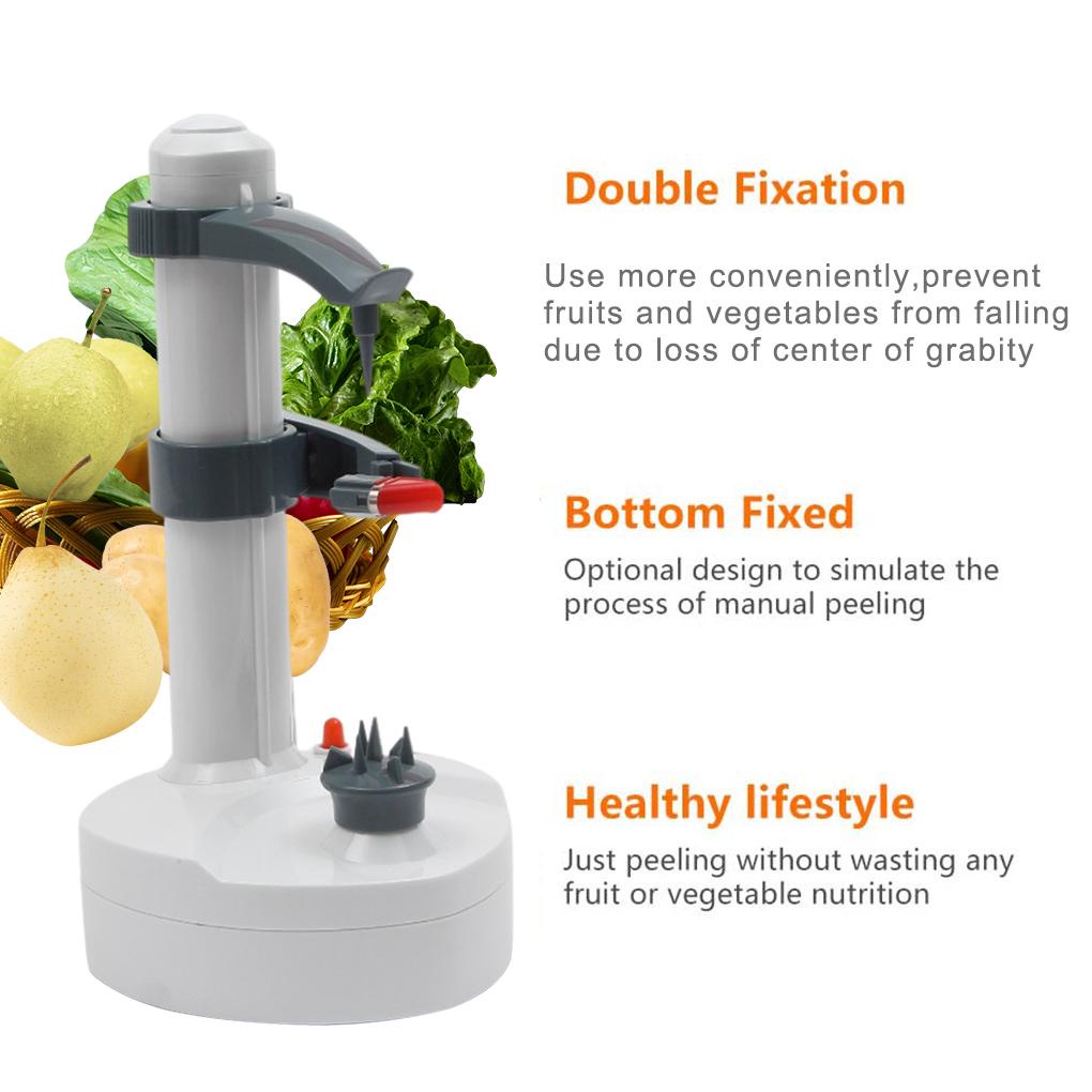 Eu Plug Pengupas Kentang Spiral Non-slip Buah Lemon Peeling Machine Alat Rumah Tangga Dioperasikan Baterai Zester Slicer Dengan Charger