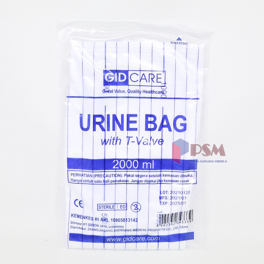 Urine Bag OneMed T-Valve 2000ml / Kantong Urine 2liter