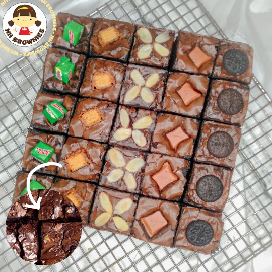 

[20X20CM] BROWNIES SPECIAL / BROWNIES FULL TOPPING / FUDGY SPECIAL - BY NH BROWNIES