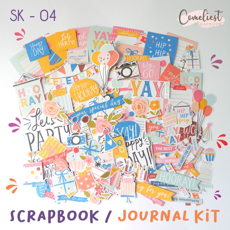 

HIASAN SCRAPBOOK TEMA BIRTHDAY JOURNAL KIT CRAFT EMBELISHMENT LUCU AESTHETIC BUKAN STICKER | SK-04