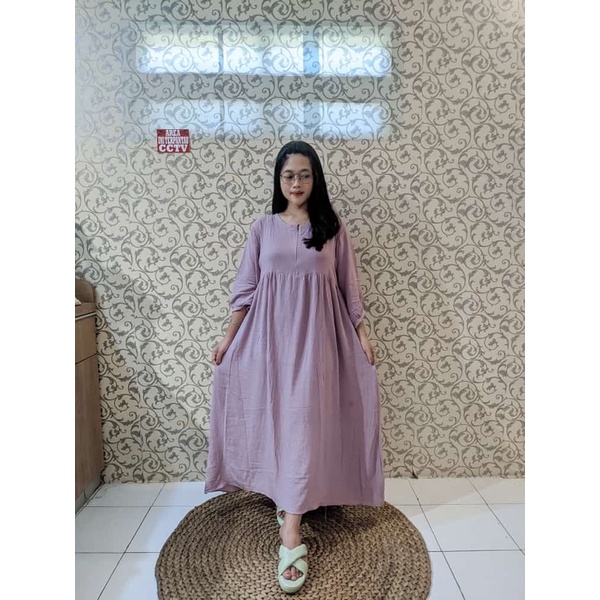 MINI DRESS KRINGLE ORI BAHAN KRINGLE KAHATEX