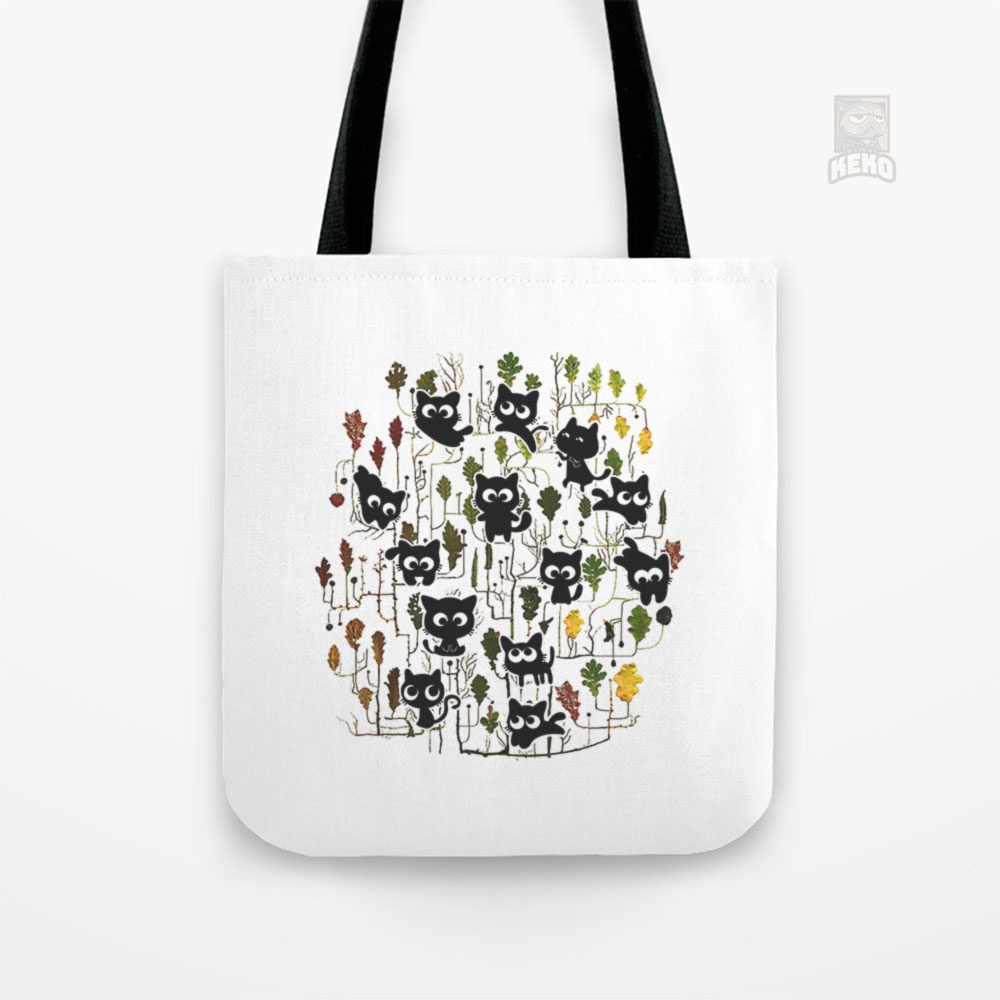 Tote Bag Kanvas Cat Tree Graphic tee