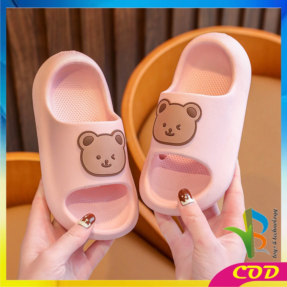 RB-S45 Sandal Anak Perempuan Laki Laki Model Slip On Motif Beruang Anti Slip / Sandals Bear Baby Slippers High Quality Import