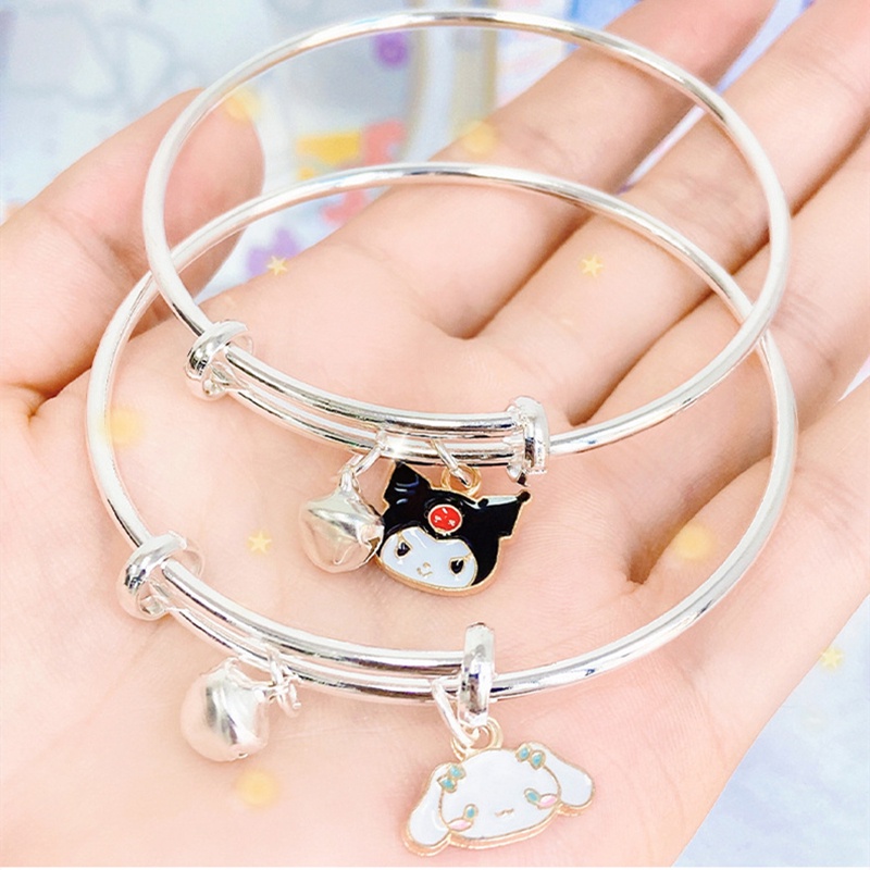 Gelang Giok Guigou Bell Adjustable Warna Silver Untuk Wanita