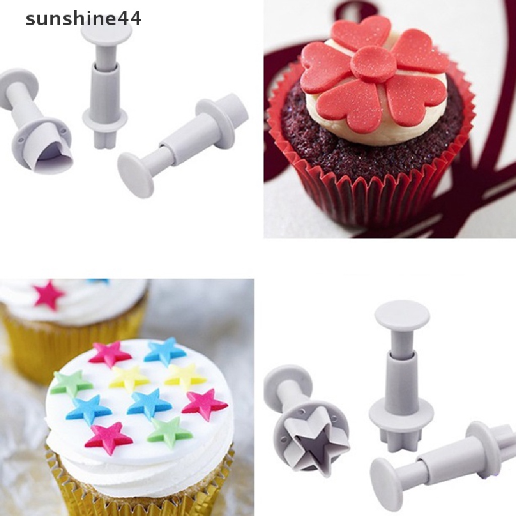 Sunshine 3 / 4 Pcs Cetakan Kue / Biskuit 3D DIY