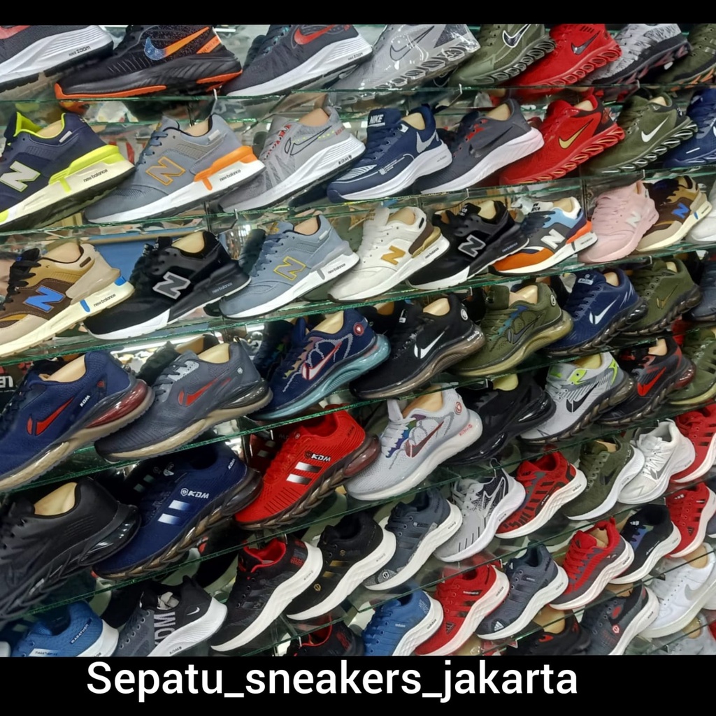 Sepatu Sneakers Running Pria Dewasa Empuk Import Keren Murah Terbaru Ringan Ukuran Size 40 41 42 43 44 Warna Merah