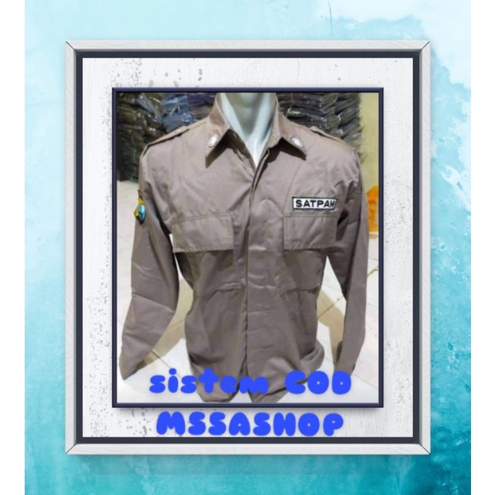 Atasan satpam security PDL PDH coklat polri coklat tua bahan tebal atasan pdh lengan pendek dinas kantor atasan pdl lengan panjang model terbaru celana satpam pdh baju satpam coklat terbaru 2023 seragam atasan bawahan bahan American drill original cod