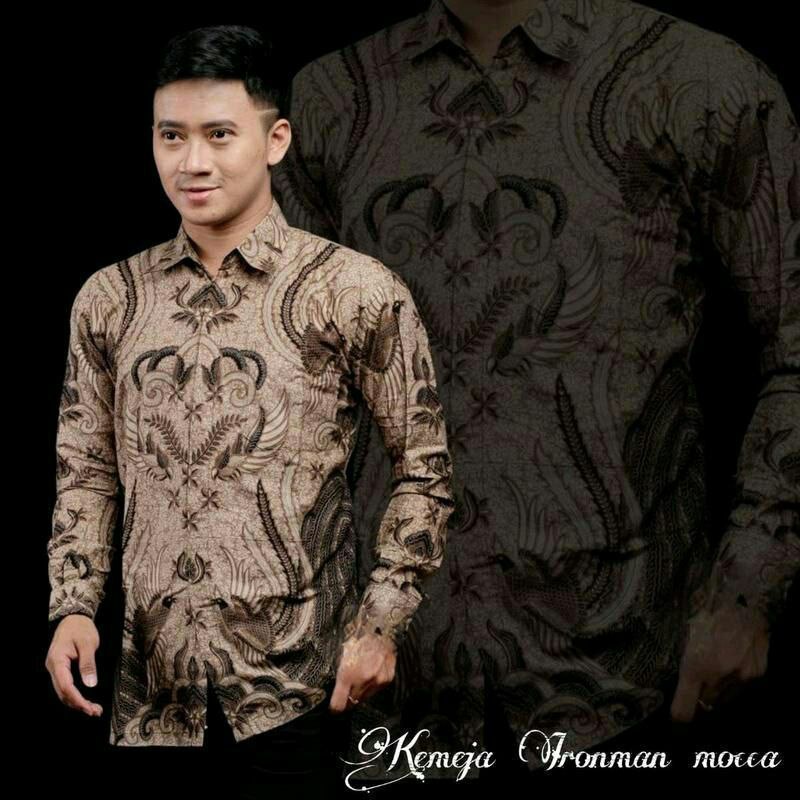 Kemeja Batik Pria Modern Lengan Panjang Casual Modis Reguler Fit Trendy Masa Kini OL 162 M L XL/queenbutik