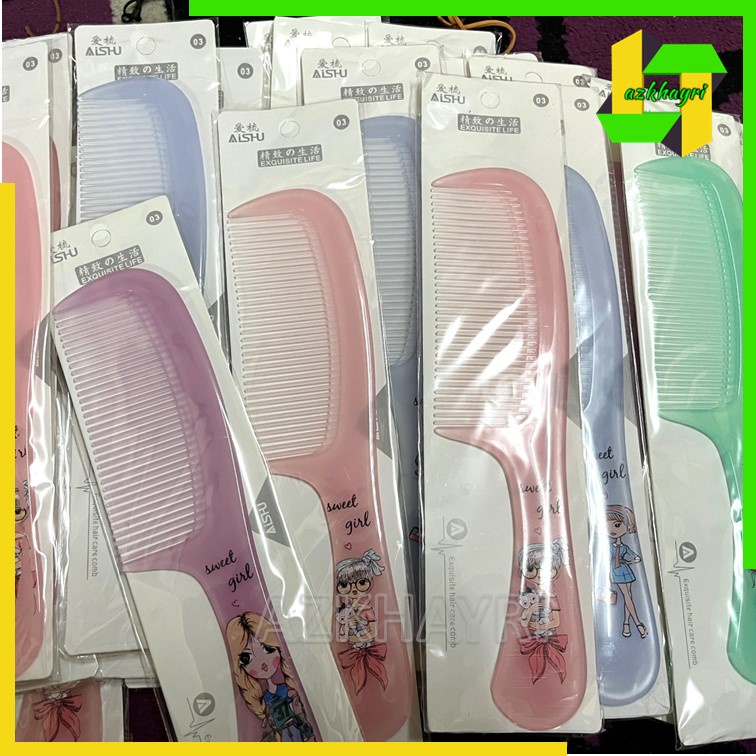 Sisir Rambut Rapat Aneka Motif Warna