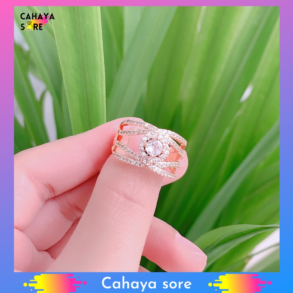 Cincin Xuping Gold SIlver Cincin Dewasa Model Permata Mewah CD59