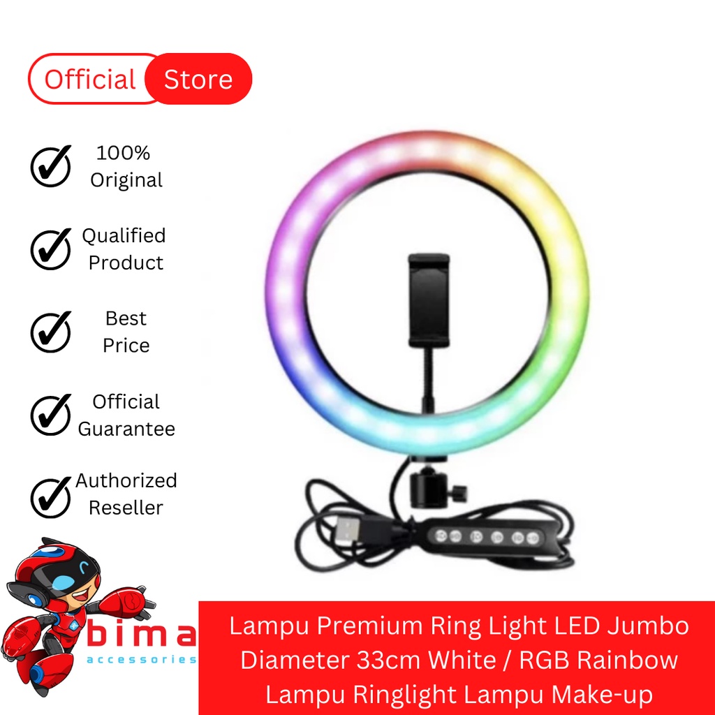 Lampu Premium Ring Light LED Jumbo 33cm Lampu Ringlight Lampu Make-up Lampu Baca Foto Video Live