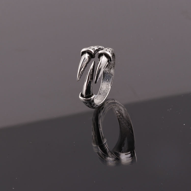 Cincin Model Terbuka Desain Cakar Elang Gaya retro hip-hop Eropa Amerika Untuk Pria